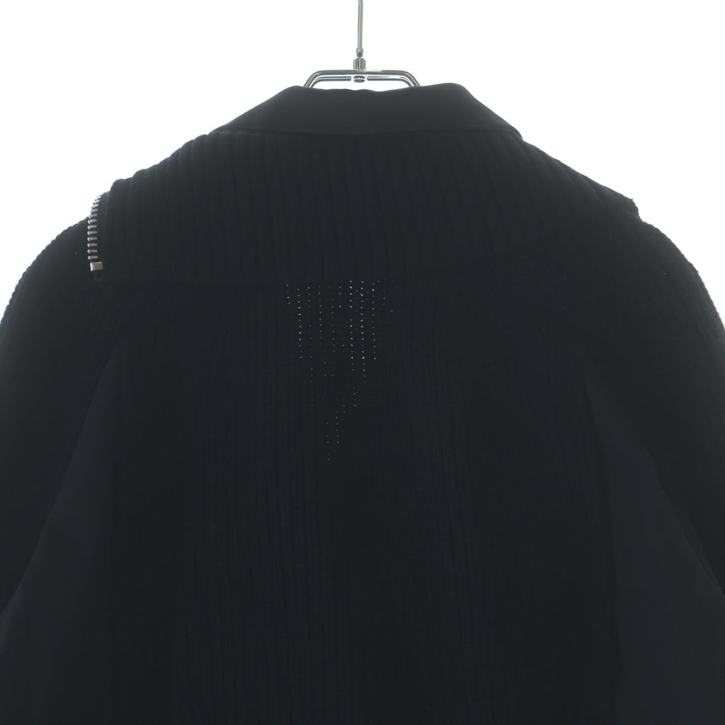 Sacai(サカイ) 22AW Suiting Knit Jacke スーチングニットジャケット テーラードジャケット ブルゾン ブラック 22-06174 レディース