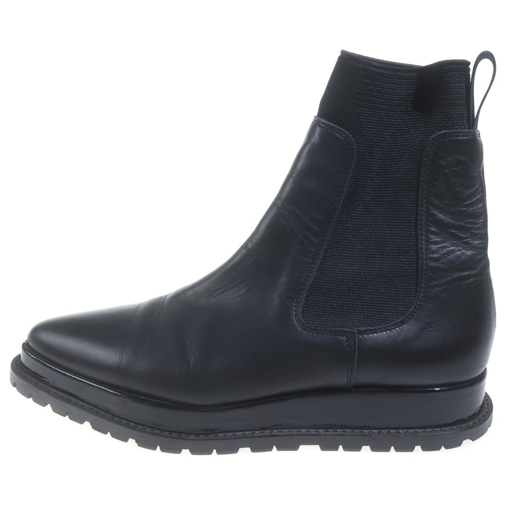 Sacai(サカイ) 19AW COWHIDE CHELSEA BOOTS カウハイドレザー サイドゴア ポインテッドトゥ ハイカット ブーツ ブラック 19-04791 レディース