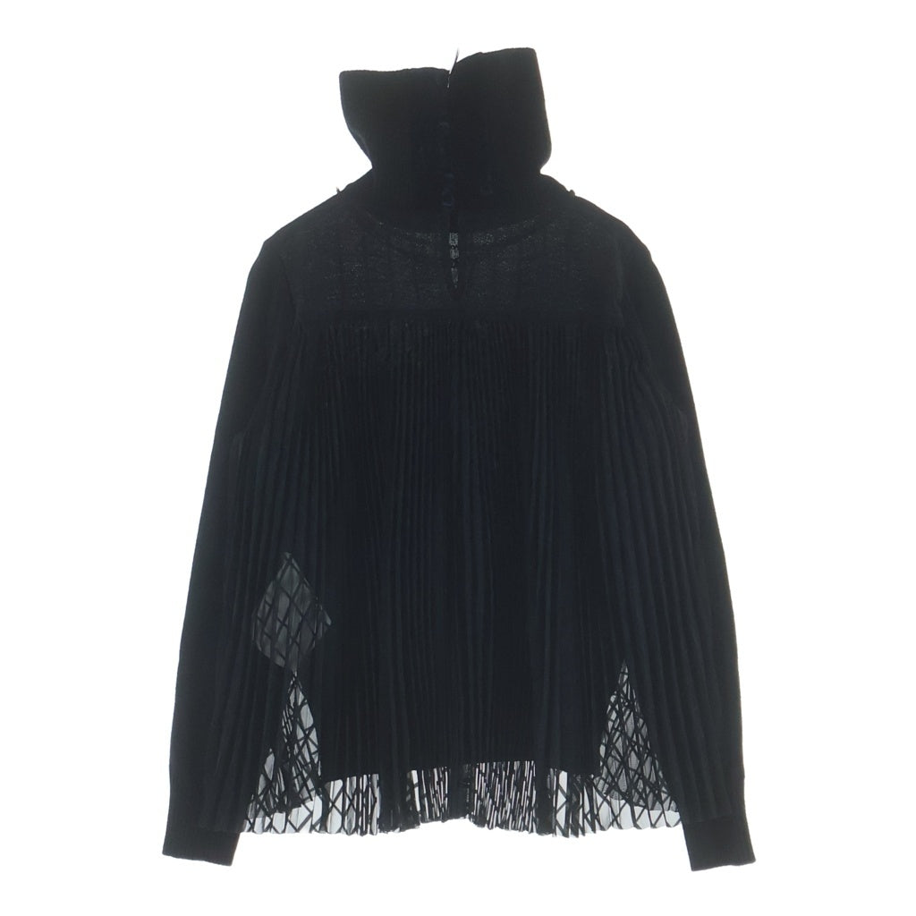 Sacai(サカイ) 20AW ドッキングワンピース ハイネック ニット ウール チェーン装飾 ブラック 20-05507 レディース