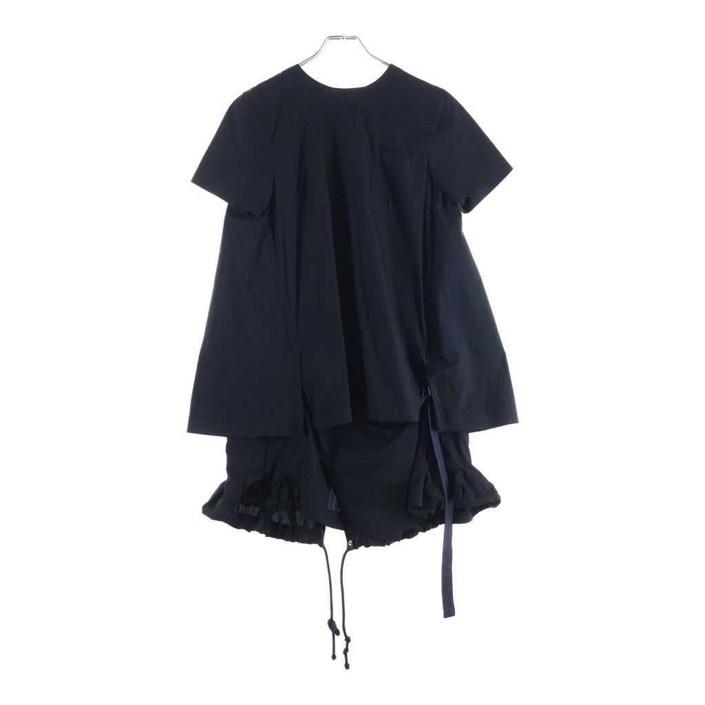 Sacai(サカイ) 17SS ドッキング プリーツ プルオーバー ワンピース ブラック 17-03187 レディース
