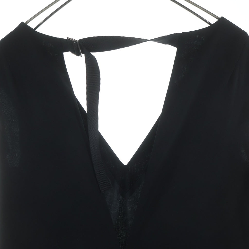 Sacai(サカイ) SUITING JUMPSUIT ノースリーブ Vネックデザイン オールインワン ジャンプスーツ ブラック 21-05393 レディース