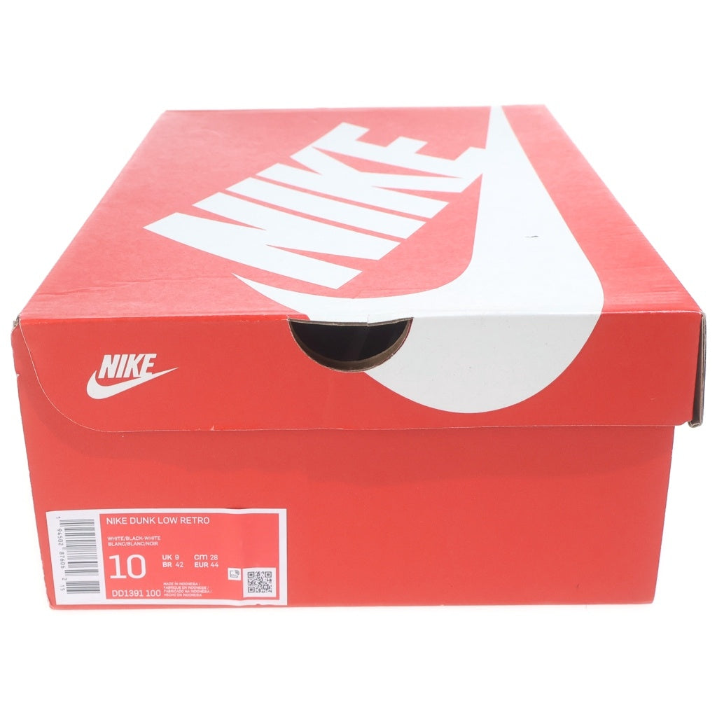 NIKE(ナイキ) DUNK LOW RETRO WHITE BLACK DD1391-100 ダンク レトロ パンダ ローカットスニーカー ホワイト/ブラック US10/28cm DD1391-100