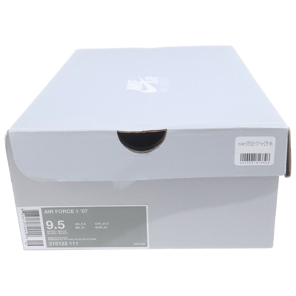 NIKE(ナイキ) AIR FORCE 1 '07 315122-111 エアフォース 1 ローカットスニーカー ホワイト US9.5/27.5cm