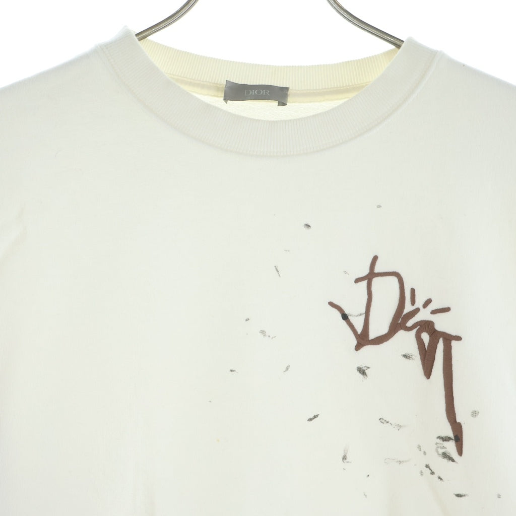 DIOR(ディオール) ×CACTUS JACK TRAVIS SCOTT 283J679A0531 カクタスジャック トラヴィス スコット ペイント加工スウェット トレーナー ホワイト