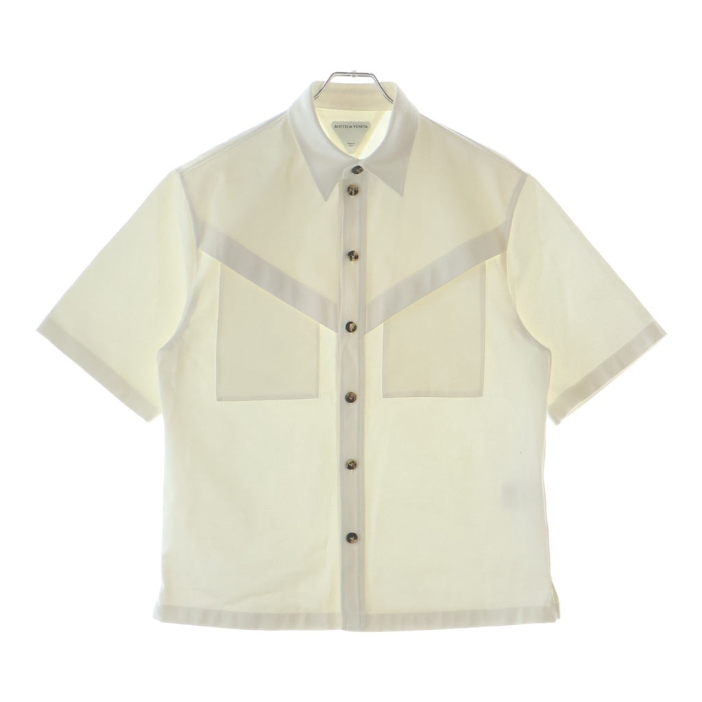 BOTTEGA VENETA(ボッテガヴェネタ) ショートスリーブ 半袖デニムシャツ ジャケット ホワイト 679291 VF4T0