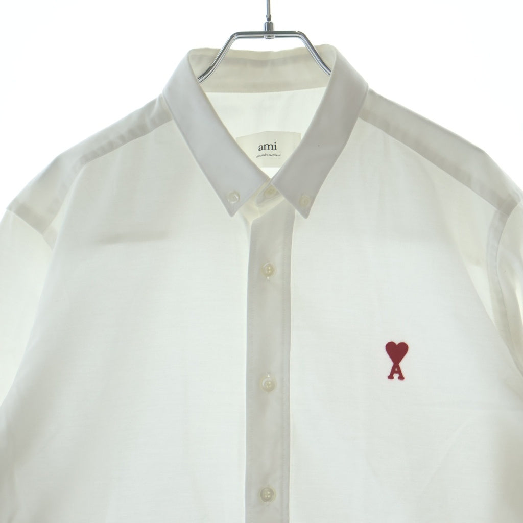 AMI Alexandre Mattiussi(アミアレクサンドルマテュッシ) 21SS BUTTON DOWN SHIRT ハートロゴ 長袖シャツ ホワイト BFHC013.45