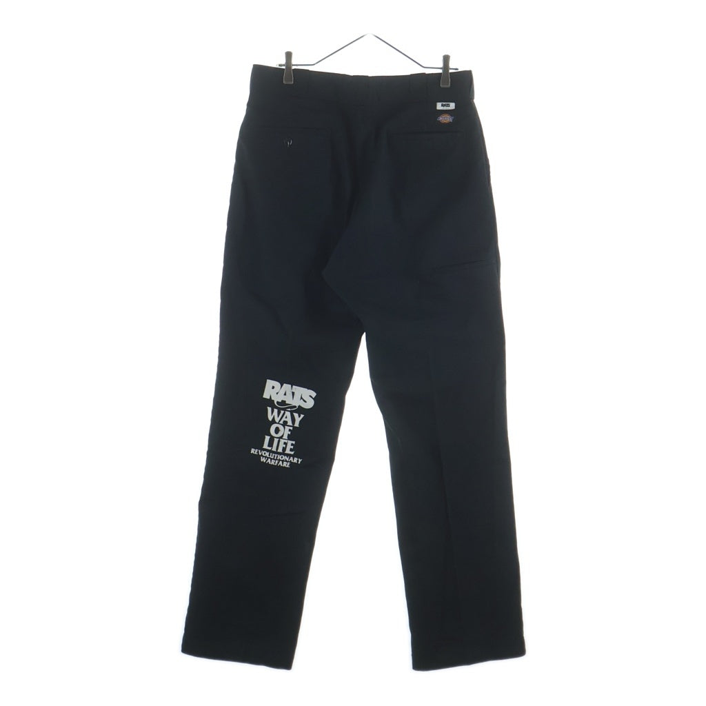 RATS(ラッツ) ×DICKIES 875 ディッキーズ ロゴデザイン ワイドシルエット ワークパンツ チノパン ブラック