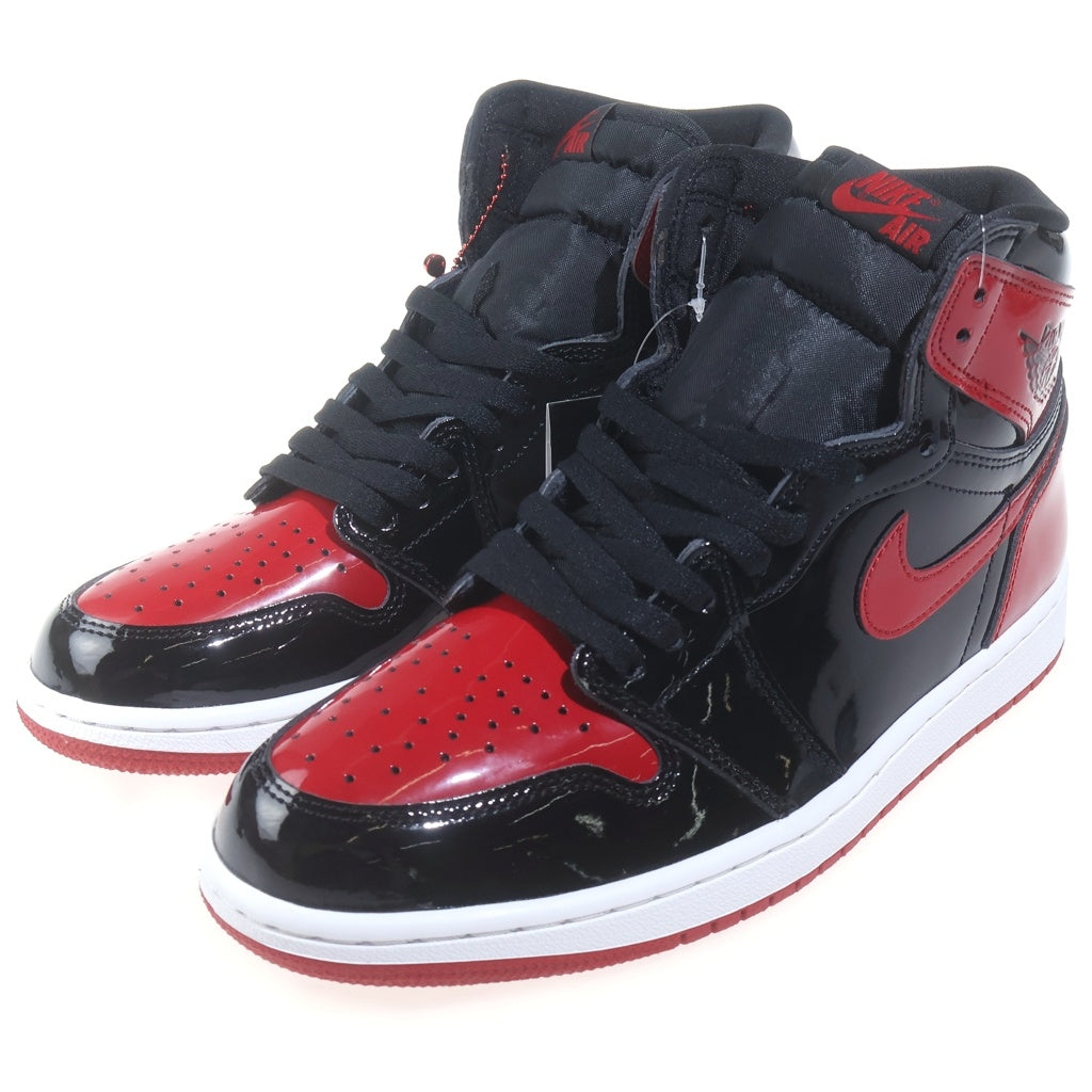 NIKE(ナイキ) AIR JORDAN 1 HIGH OG PATENT BRED エアジョーダン1 ハイカットスニーカー ブラック/レッド US9.5/27.5cm 555088-063