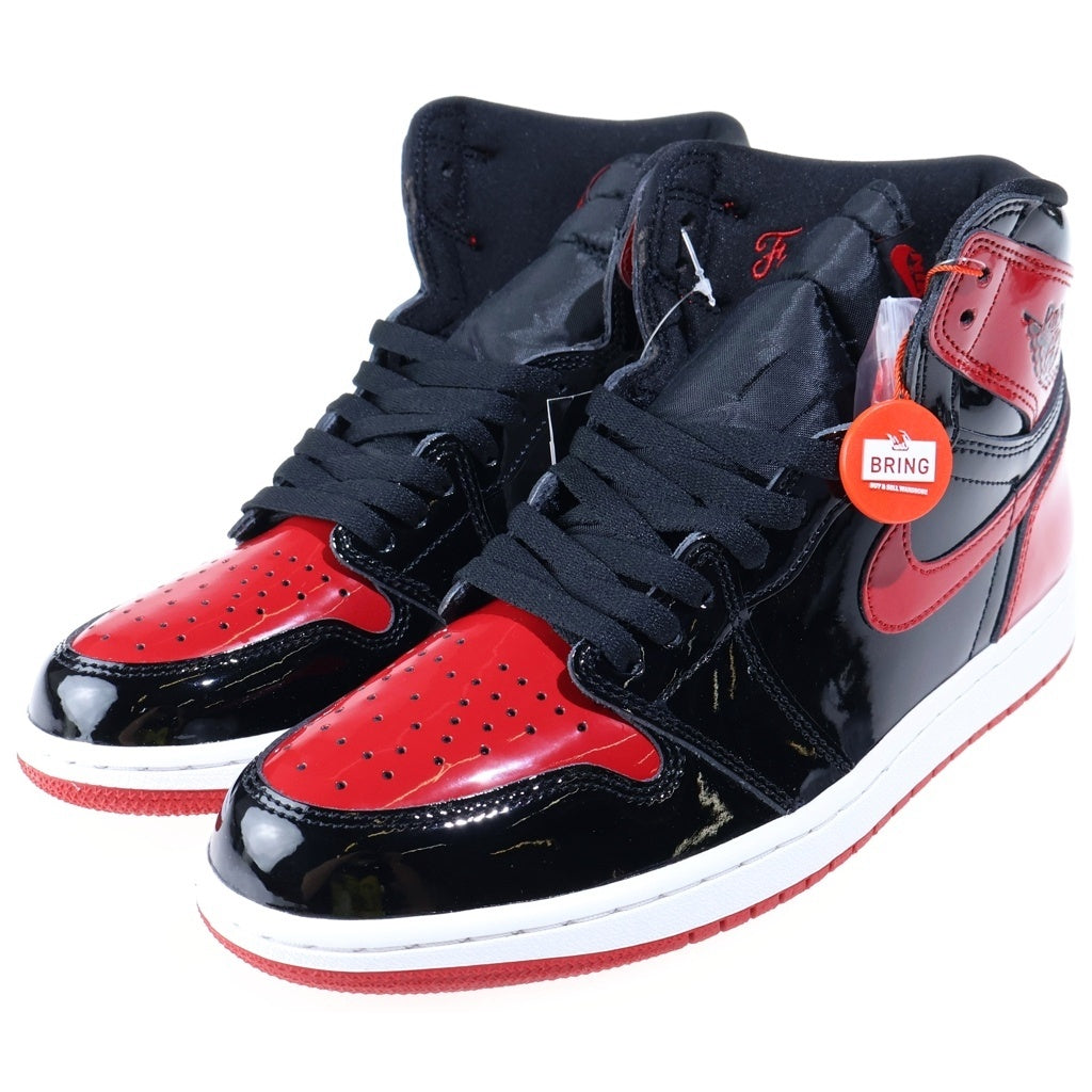 NIKE(ナイキ) AIR JORDAN 1 HIGH OG PATENT BRED エアジョーダン1 ハイカットスニーカー ブラック/レッド US9.5/27.5cm 555088-063