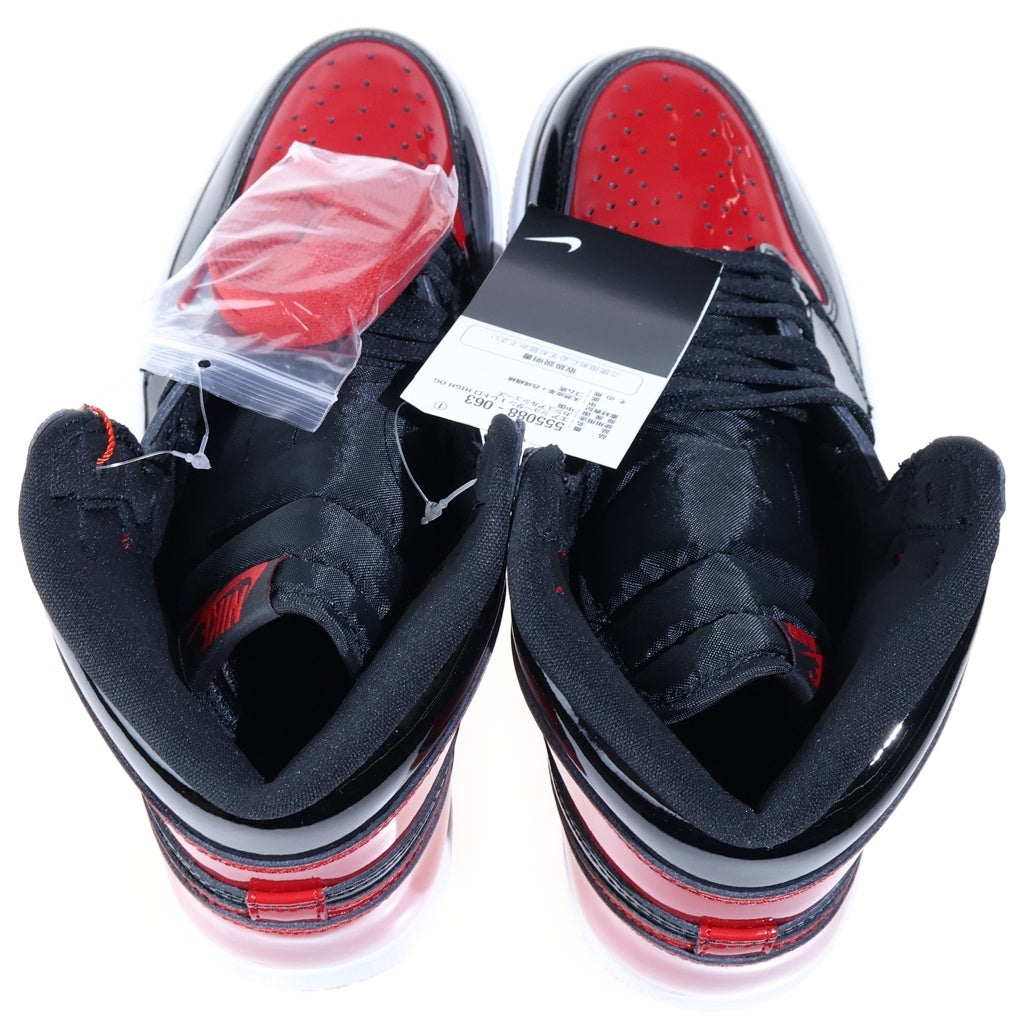 NIKE(ナイキ) AIR JORDAN 1 HIGH OG PATENT BRED エアジョーダン1 ハイカットスニーカー ブラック/レッド US9.5/27.5cm 555088-063