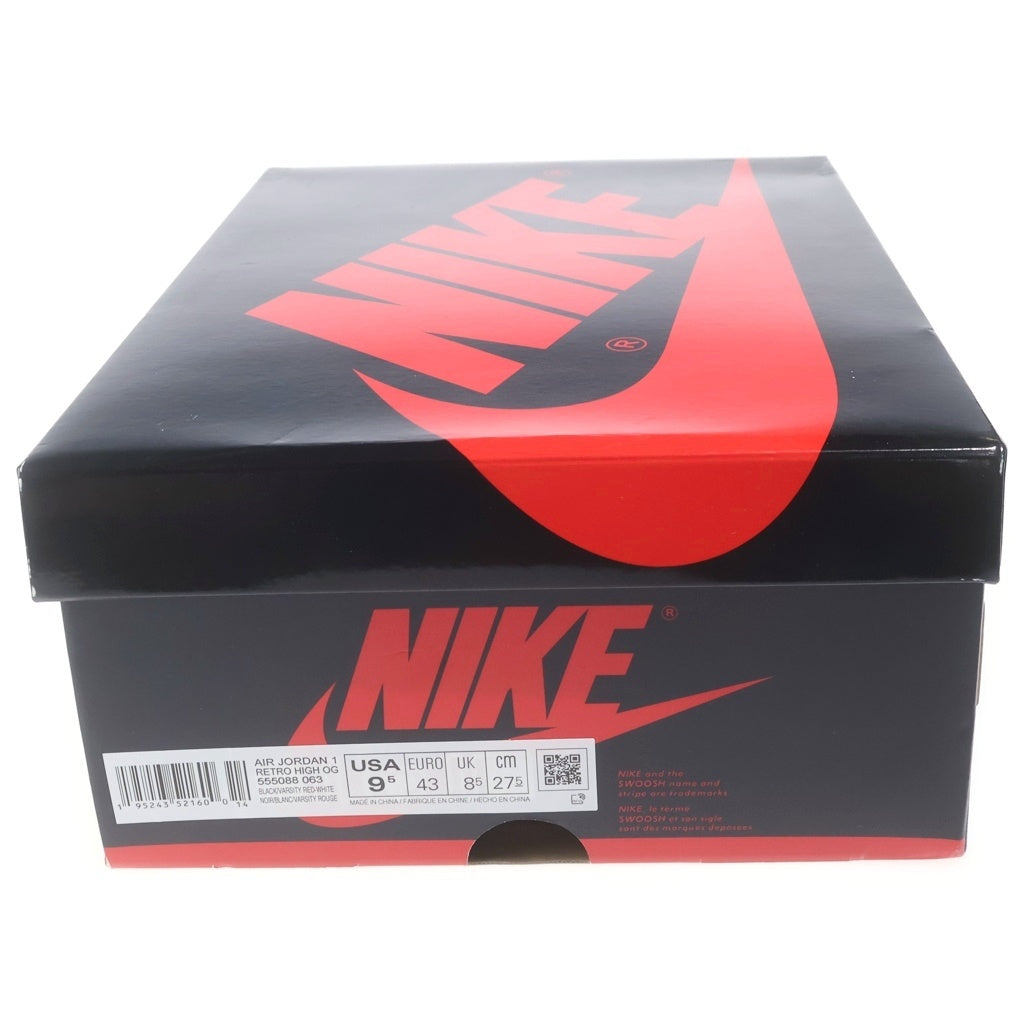 NIKE(ナイキ) AIR JORDAN 1 HIGH OG PATENT BRED エアジョーダン1 ハイカットスニーカー ブラック/レッド US9.5/27.5cm 555088-063