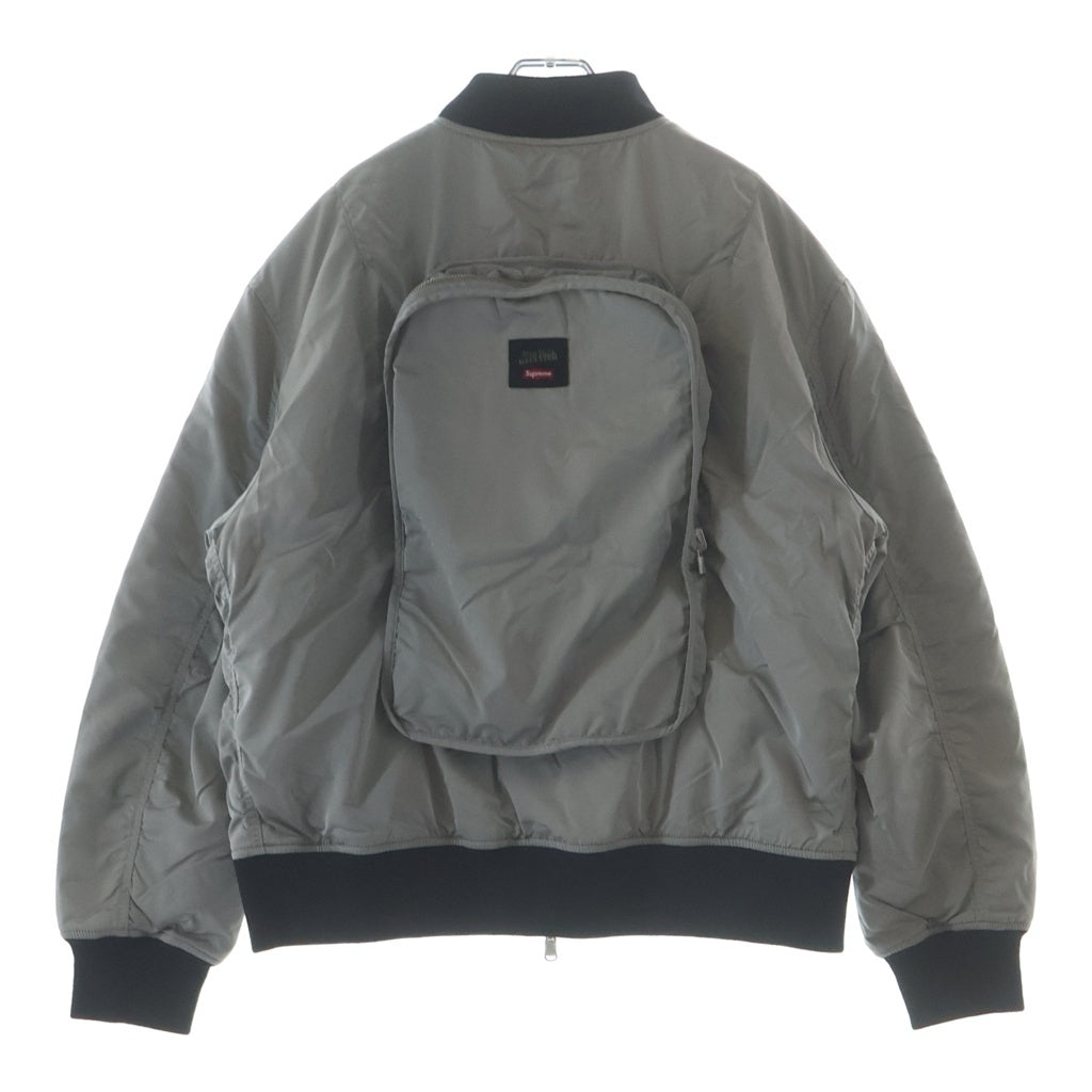 SUPREME(シュプリーム) 19SS ×Jean Paul Gaultier Backpack Bomber MA-1 ジャンポール ゴルチエ バックパック ボンバー ジップアップ フライトジャケット グレー