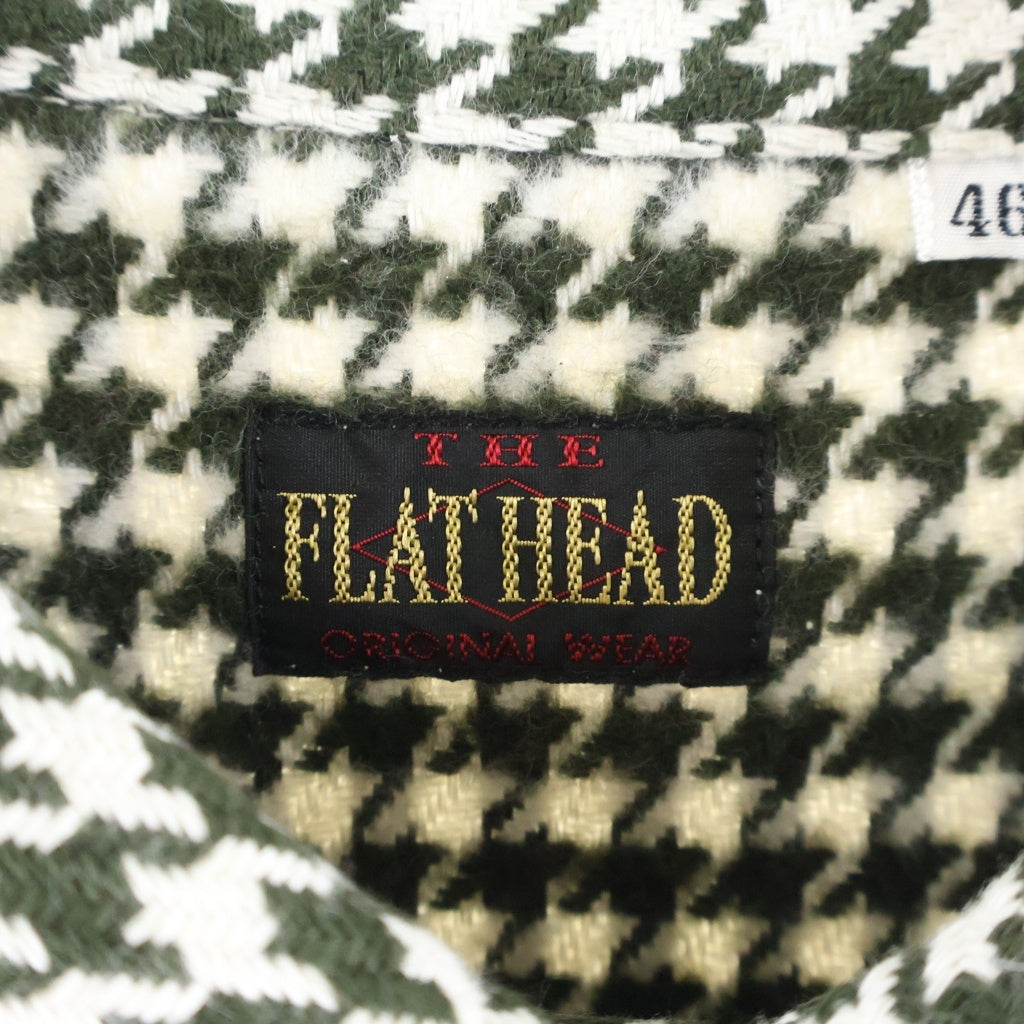 THE FLAT HEAD(フラットヘッド) ボタンダウン 長袖 ワークシャツ ブラック/ホワイト NH-71W/L