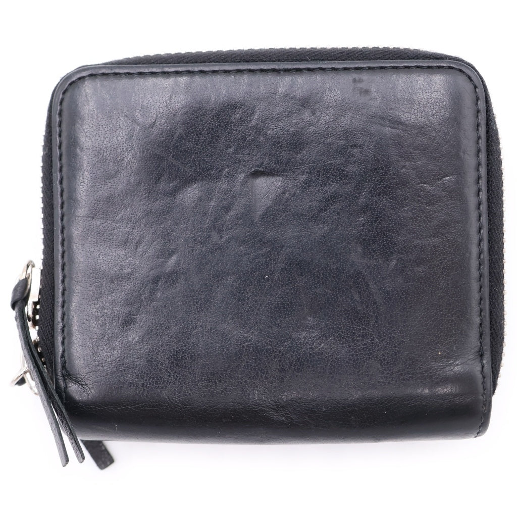 BALENCIAGA(バレンシアガ) PAPIER ZA BILLFOLD ペーパーザビルフォード ラウンドジップ ミニウォレット 2つ折り 財布 ブラック 371662