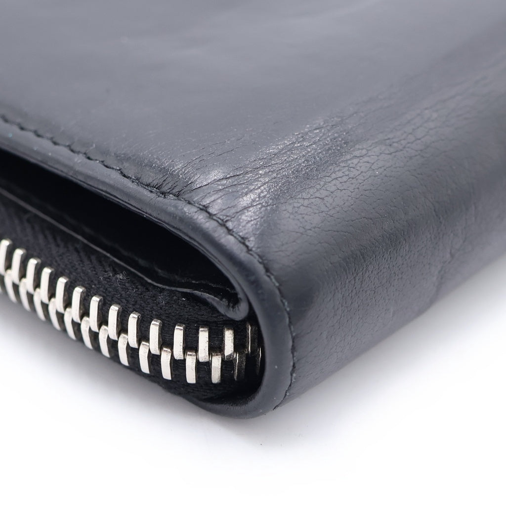 BALENCIAGA(バレンシアガ) PAPIER ZA BILLFOLD ペーパーザビルフォード ラウンドジップ ミニウォレット 2つ折り 財布 ブラック 371662
