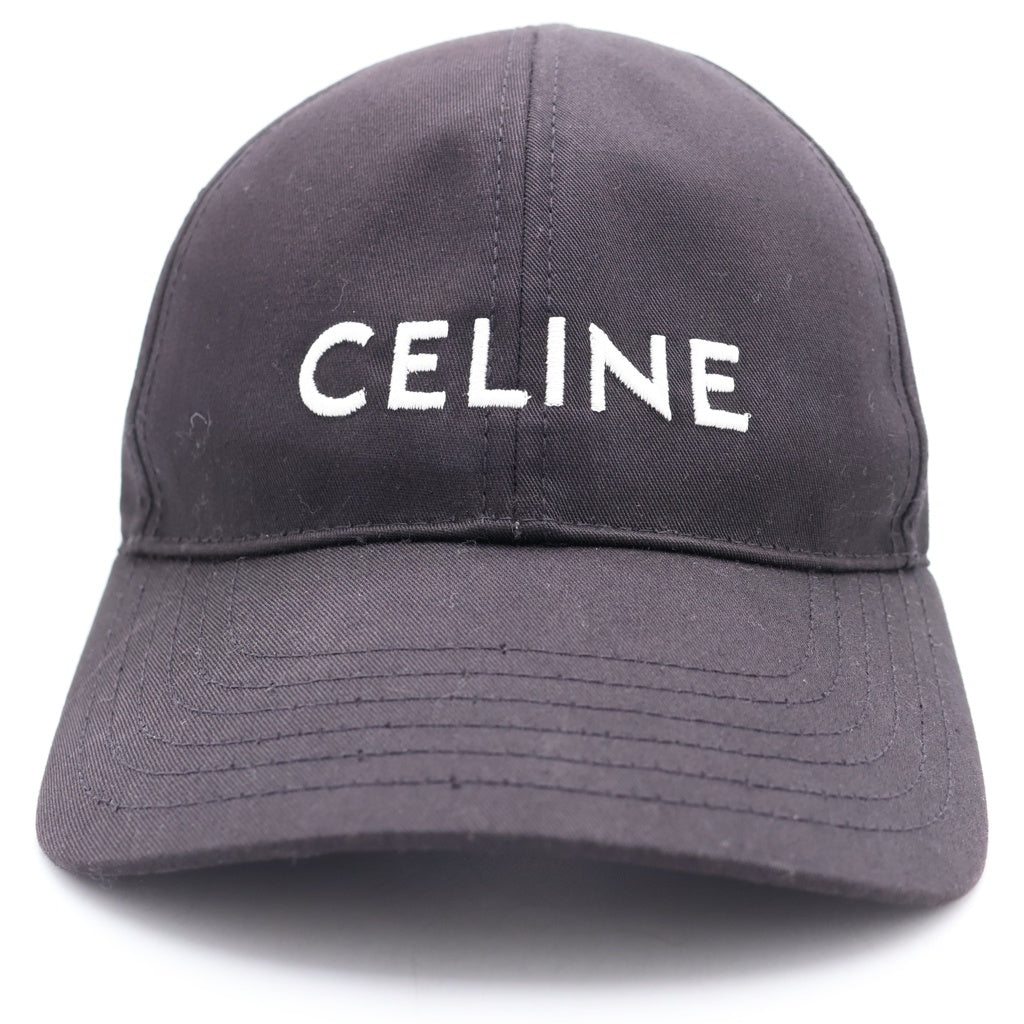 CELINE(セリーヌ) ロゴエンブロイダリー 6パネル ベースボールキャップ 帽子 ブラック2AUS9242N.38NO