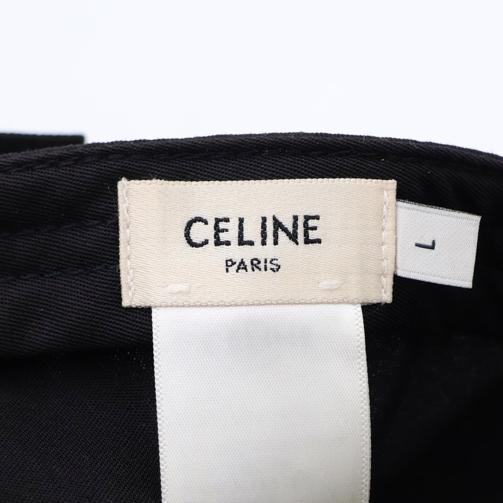 CELINE(セリーヌ) ロゴエンブロイダリー 6パネル ベースボールキャップ 帽子 ブラック2AUS9242N.38NO