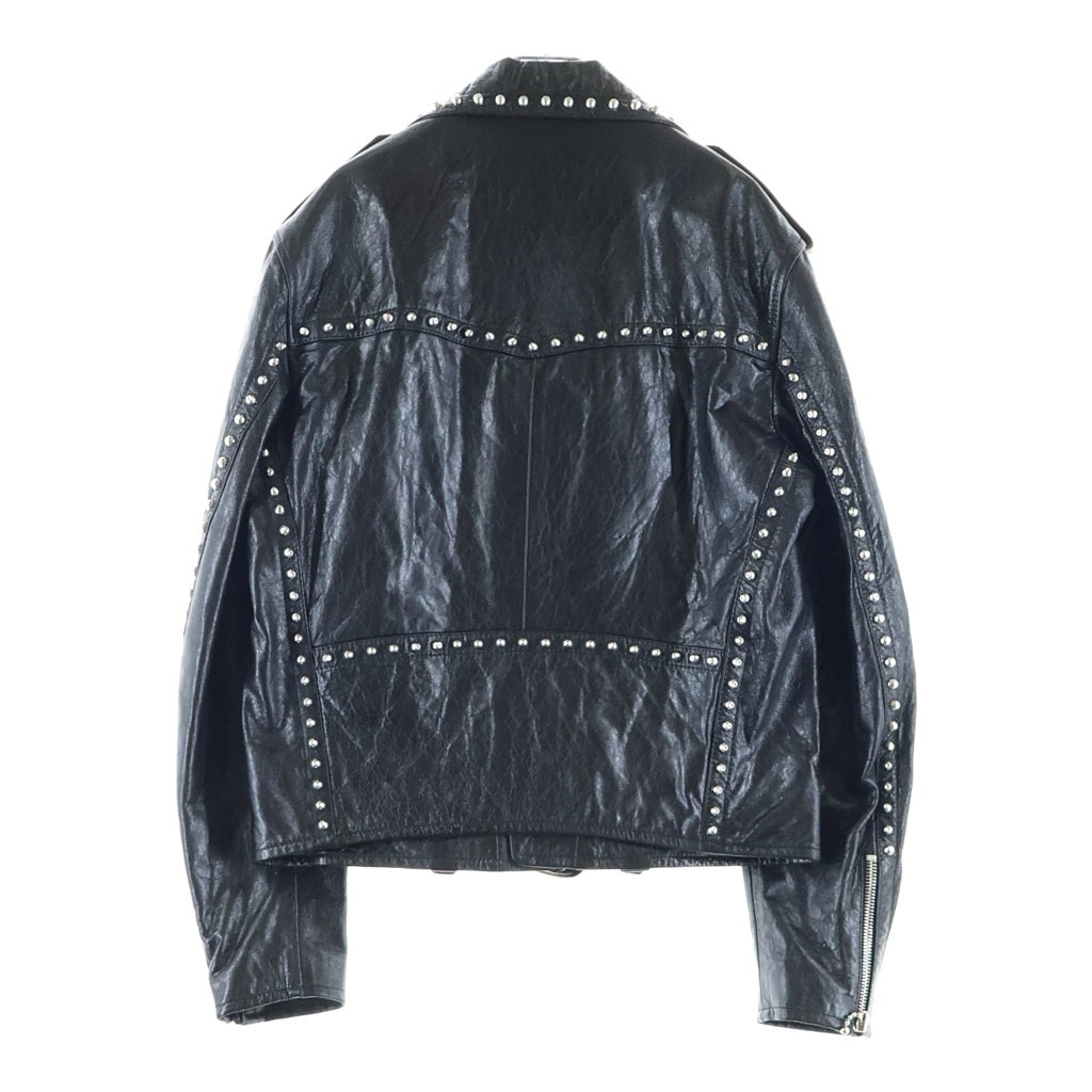 CELINE(セリーヌ) ラムレザー スタッズ ダブルライダースジャケット ブラック 2EJ08303P