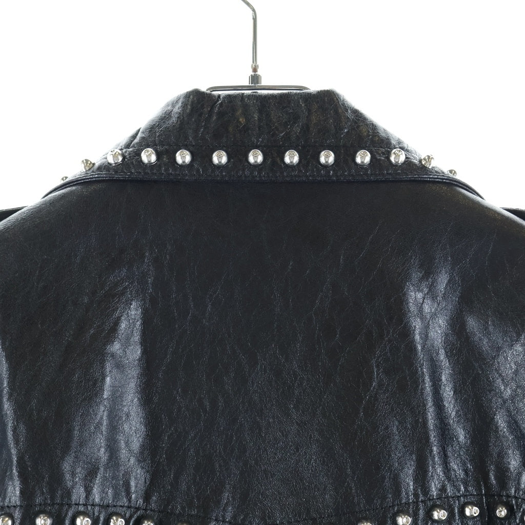 CELINE(セリーヌ) ラムレザー スタッズ ダブルライダースジャケット ブラック 2EJ08303P
