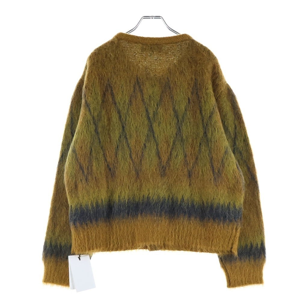 CELINE(セリーヌ) CARDIGAN JACKET アーガイル柄 ブラッシュドモヘアニット カーディガン ブラウン 2AT0A293Y
