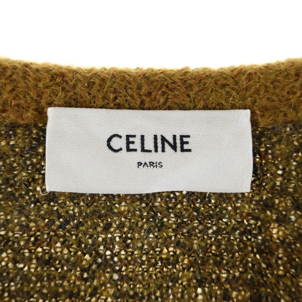 CELINE(セリーヌ) CARDIGAN JACKET アーガイル柄 ブラッシュドモヘアニット カーディガン ブラウン 2AT0A293Y