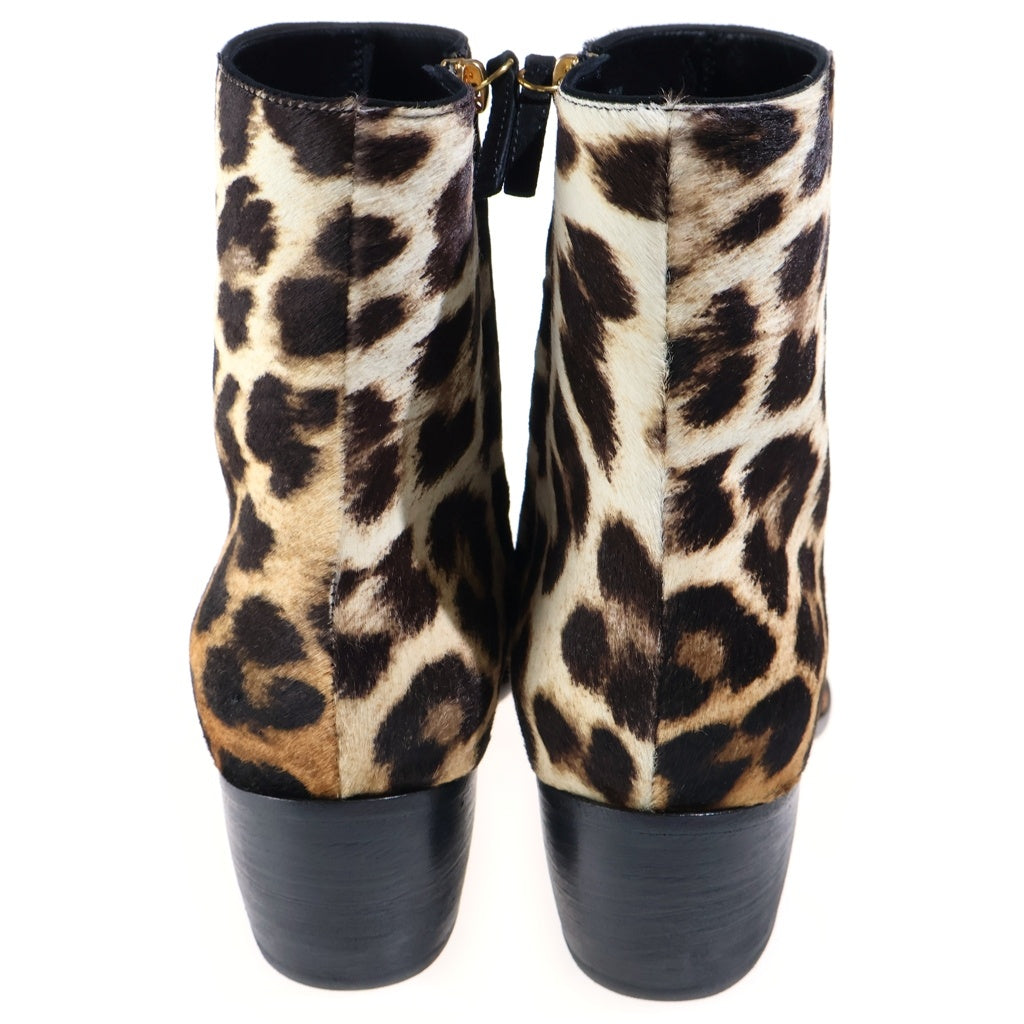 GIUSEPPE ZANOTTI(ジュゼッペ ザノッティ) レオパード ハラコ チェルシーブーツ ブラウン