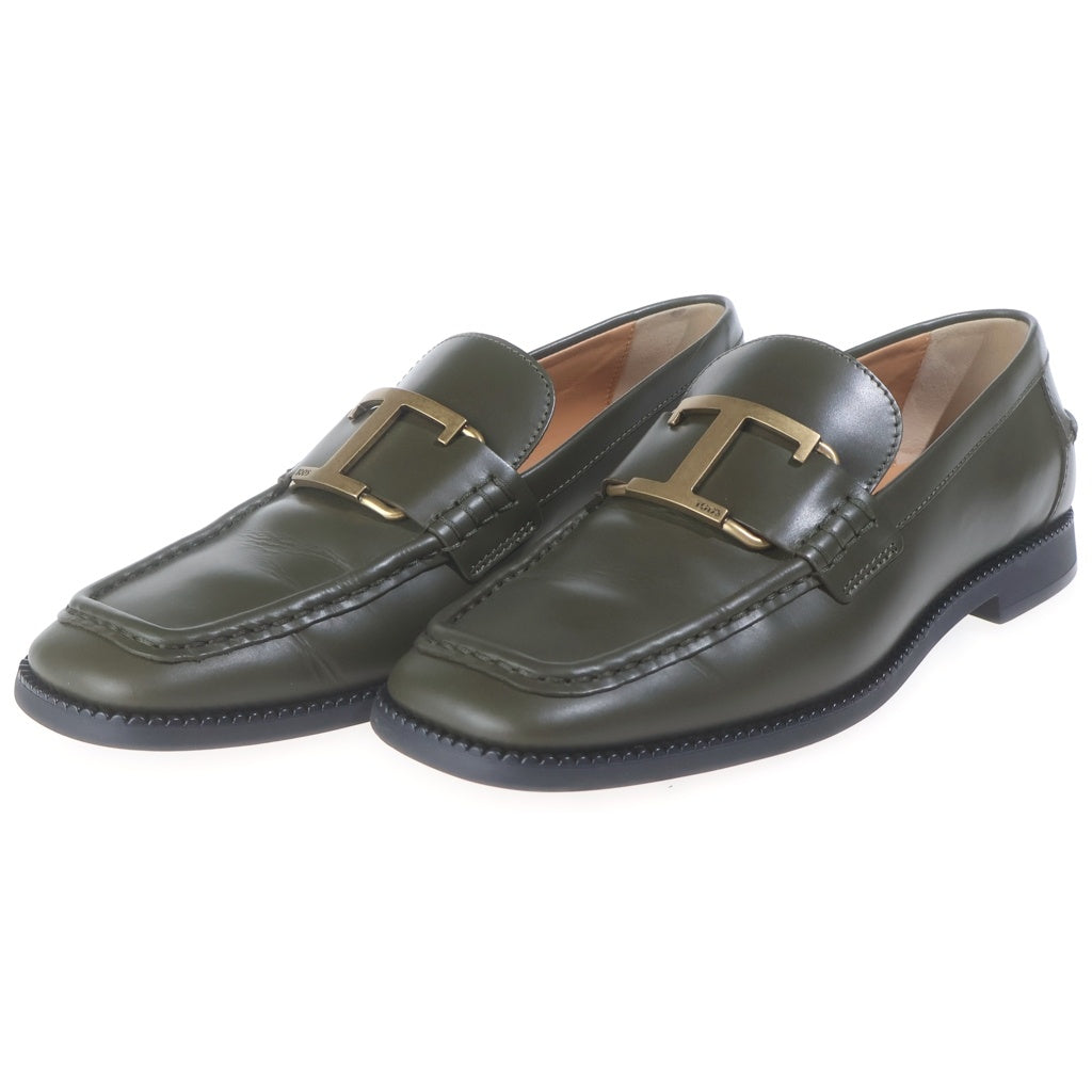TOD'S(トッズ) TIMELESS タイムレス レザーローカット ローファー カーキ 37 レディース