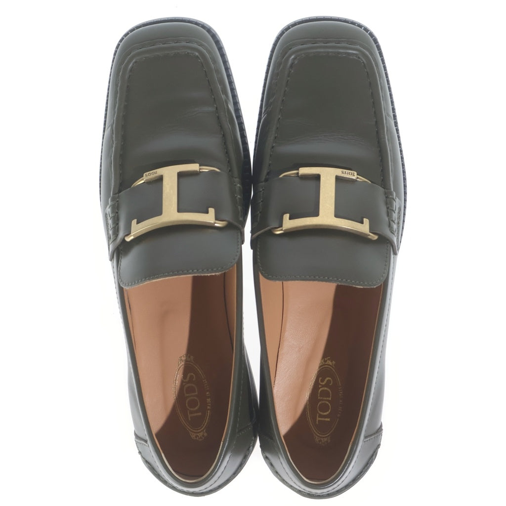 TOD'S(トッズ) TIMELESS タイムレス レザーローカット ローファー カーキ 37 レディース