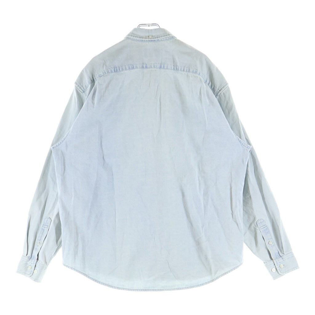SUPREME(シュプリーム) 24SS Small Box Shirt スモールボックスロゴデザイン ロングスリーブ 長袖 ボタンシャツ ブルー