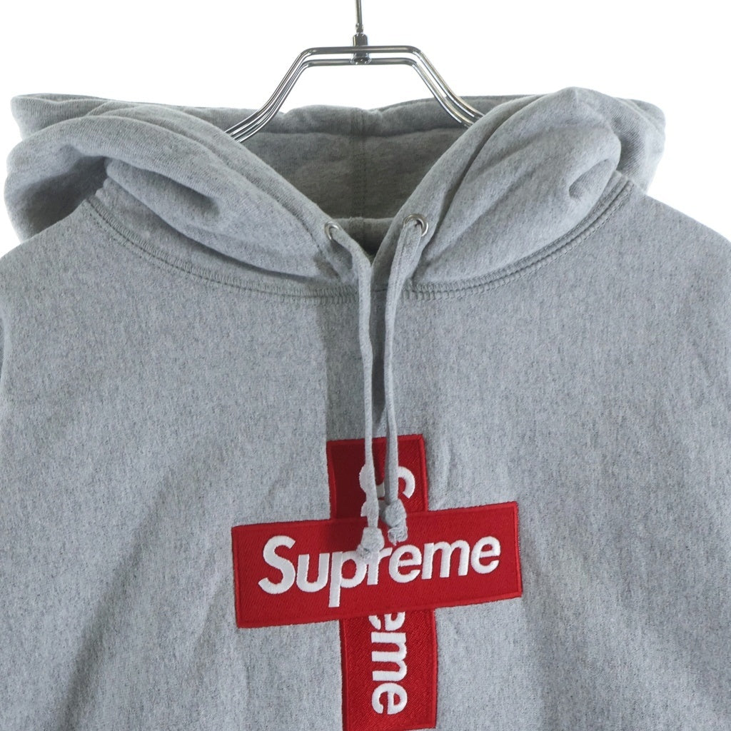 SUPREME(シュプリーム) 20AW Cross Box Logo Hooded Sweatshirt クロスボックスロゴデザイン フーデッド スウェット プルオーバー パーカー グレー