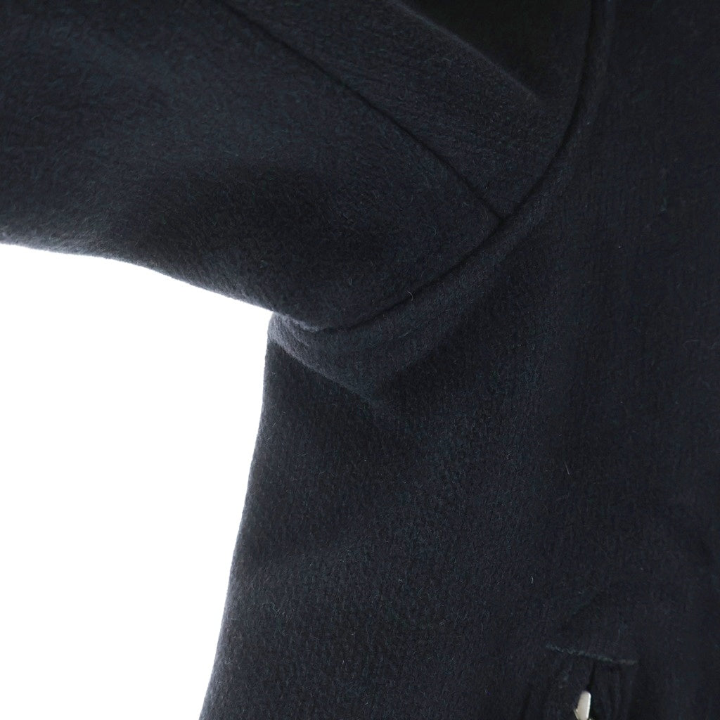 STONE ISLAND(ストーンアイランド) 21AW PANNO SPECIALE ロゴパッチデザイン ジップ付きポケット ウール混 ピーコート ジャケット ブラック 751543609