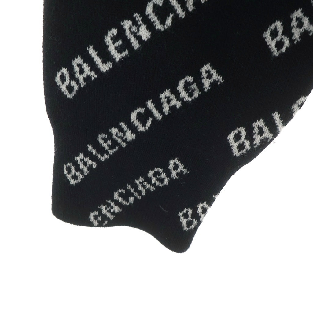 BALENCIAGA(バレンシアガ) MINI ALLOVER LOGO SWEATER 総柄ロゴデザイン クルーネック ニット セーター ブラック 719654 T1660