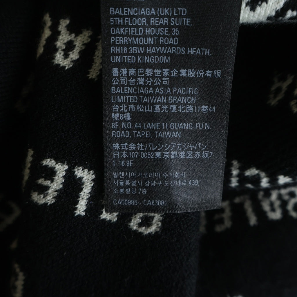 BALENCIAGA(バレンシアガ) MINI ALLOVER LOGO SWEATER 総柄ロゴデザイン クルーネック ニット セーター ブラック 719654 T1660