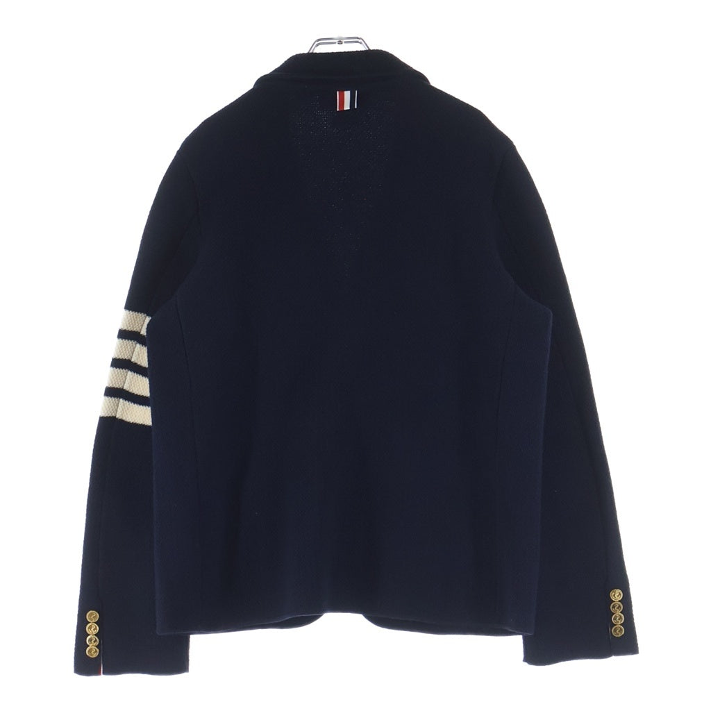 THOM BROWNE(トムブラウン) 4BAR ニット フラップポケット スポーツ コート ジャケット ネイビー MKJ063A-Y1002415