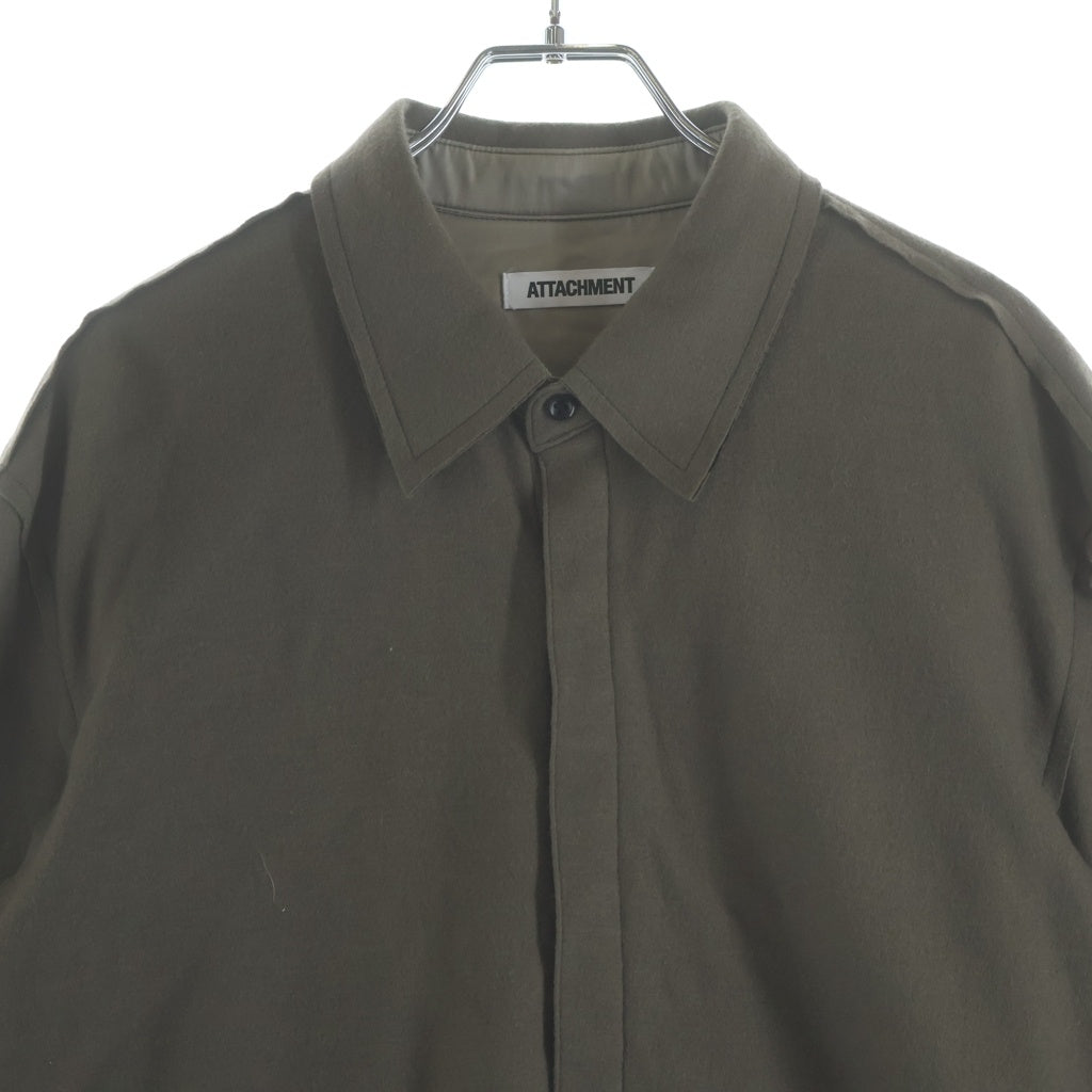 ATTACHMENT(アタッチメント) 22AW ウールシルク インターロック クルーネック ドロップショルダー ニットソー