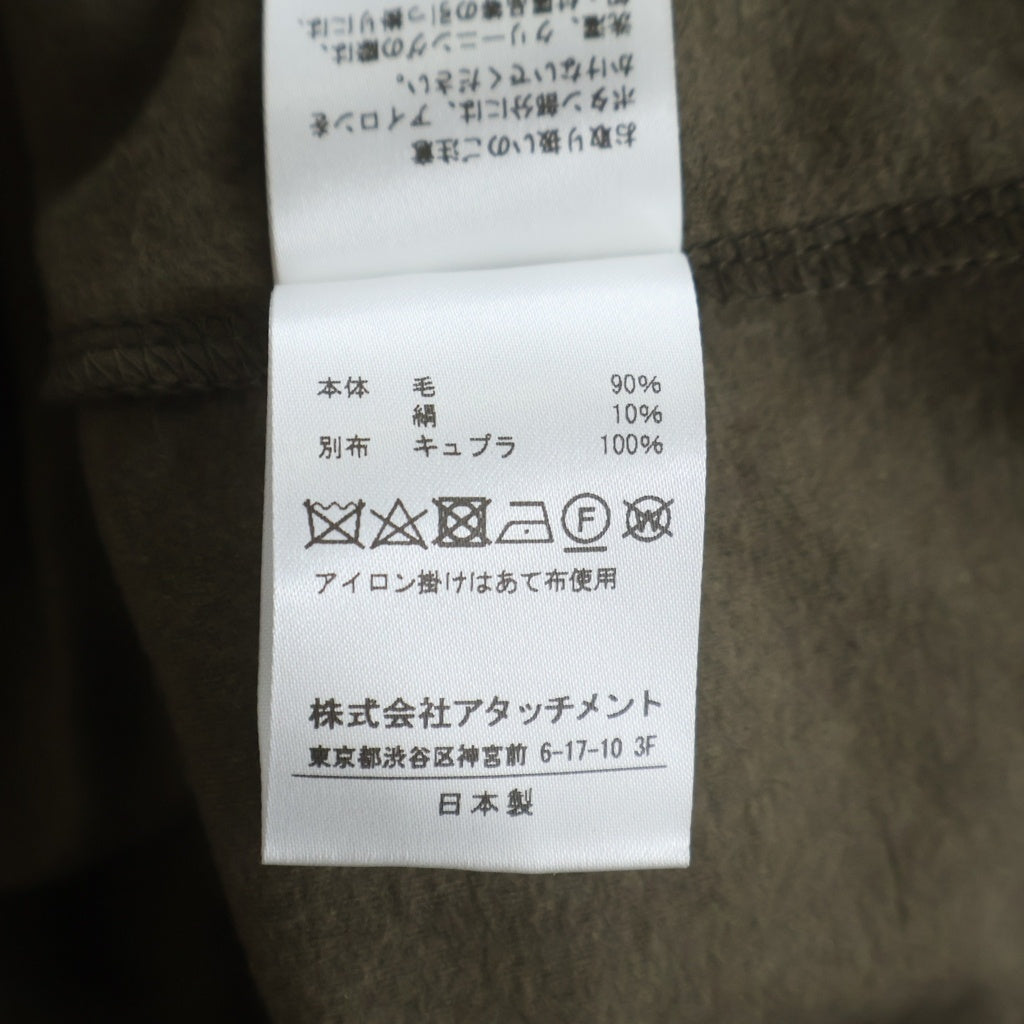 ATTACHMENT(アタッチメント) 22AW ウールシルク インターロック クルーネック ドロップショルダー ニットソー