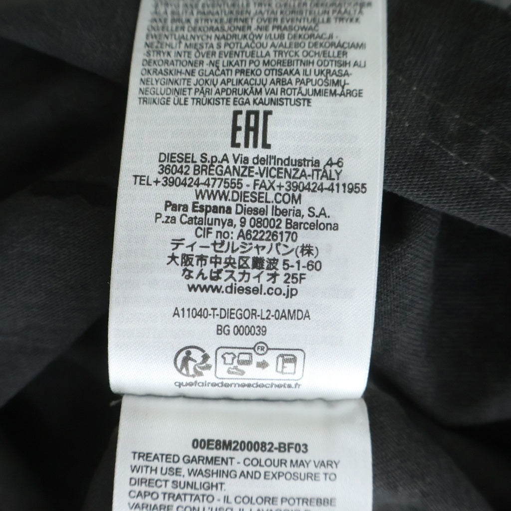 DIESEL(ディーゼル) FADED JACRON PRINT フロントプリント 半袖Tシャツ カットソー グレー