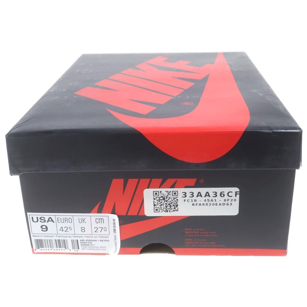NIKE(ナイキ) AIR JORDAN 1 RETRO HIGH OG TURBO GREEN 555088-311 エアジョーダン1 レトロ ハイ ターボグリーン ハイカットスニーカー ブルー/ホワイト US9/27cm