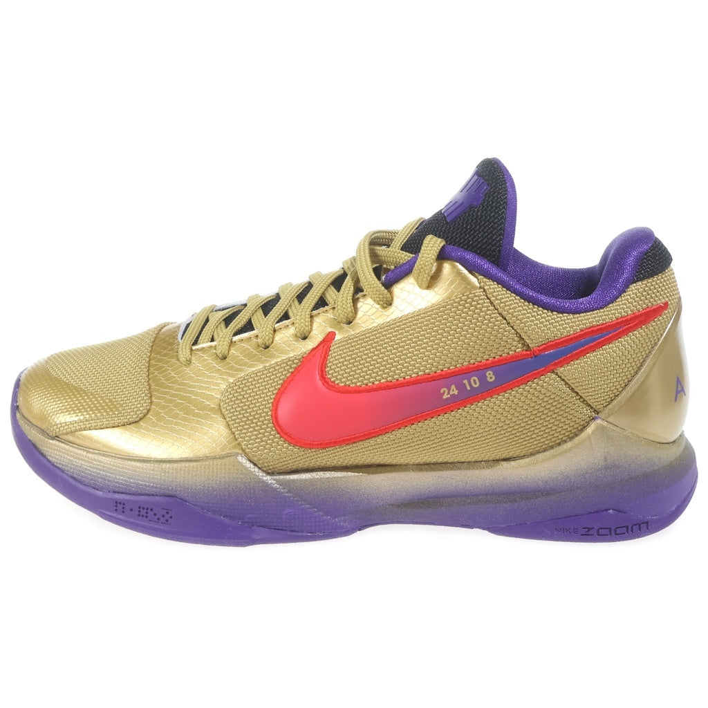 NIKE(ナイキ) ×UNDEFEATED KOBE 5 PROTRO HALL OF FAME アンディフィーテッド コービー5 プロトロ ホール オブ フェイム ローカットスニーカー ゴールド/パープル US8.5/26.5cm DA6809-700