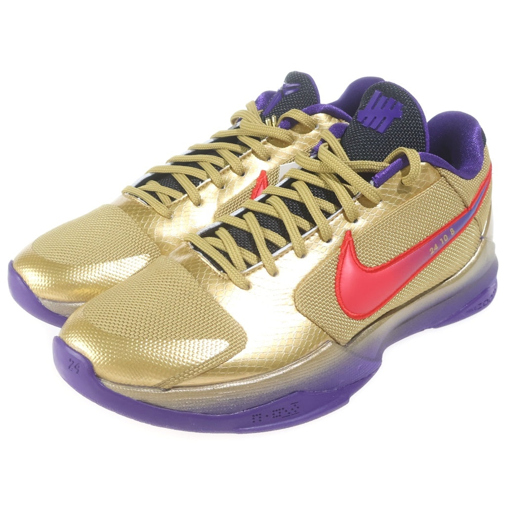 NIKE(ナイキ) ×UNDEFEATED KOBE 5 PROTRO HALL OF FAME アンディフィーテッド コービー5 プロトロ ホール オブ フェイム ローカットスニーカー ゴールド/パープル US8.5/26.5cm DA6809-700
