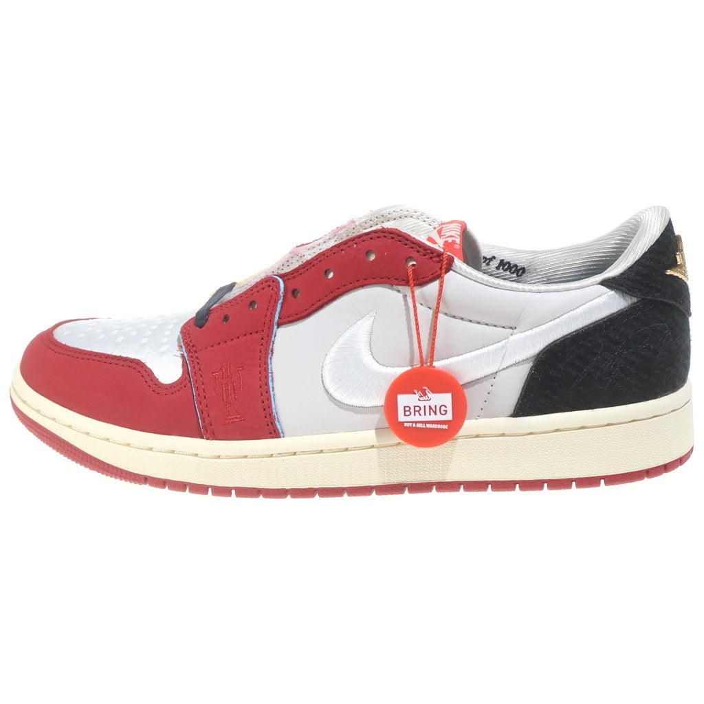 NIKE(ナイキ) ×Trophy Room AIR JORDAN 1 LOW OG HOME HV6157-100 トロフィールーム エアジョーダン1 ロー ホーム ローカットスニーカー レッド/ホワイト US9/27cm