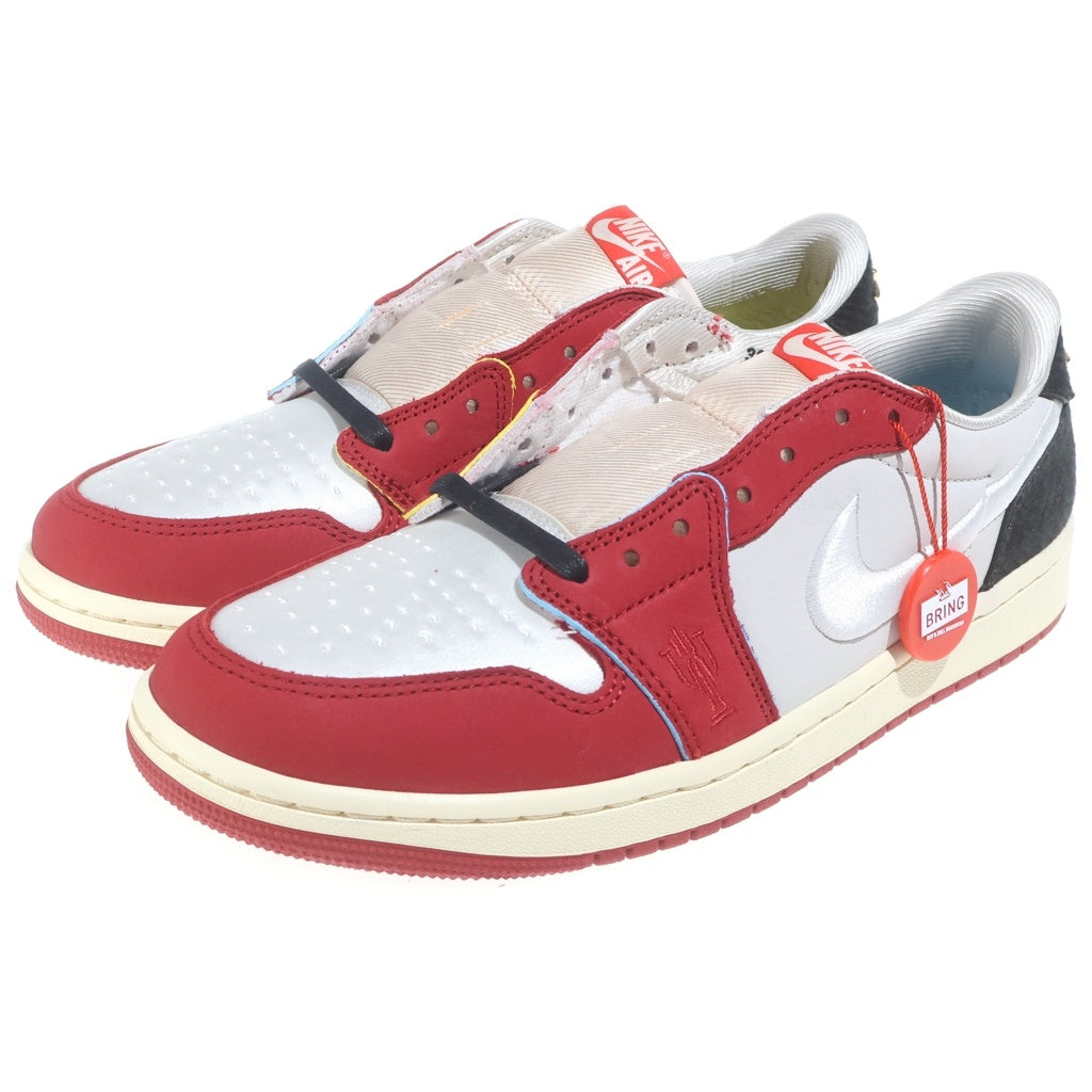 NIKE(ナイキ) ×Trophy Room AIR JORDAN 1 LOW OG HOME HV6157-100 トロフィールーム エアジョーダン1 ロー ホーム ローカットスニーカー レッド/ホワイト US9/27cm