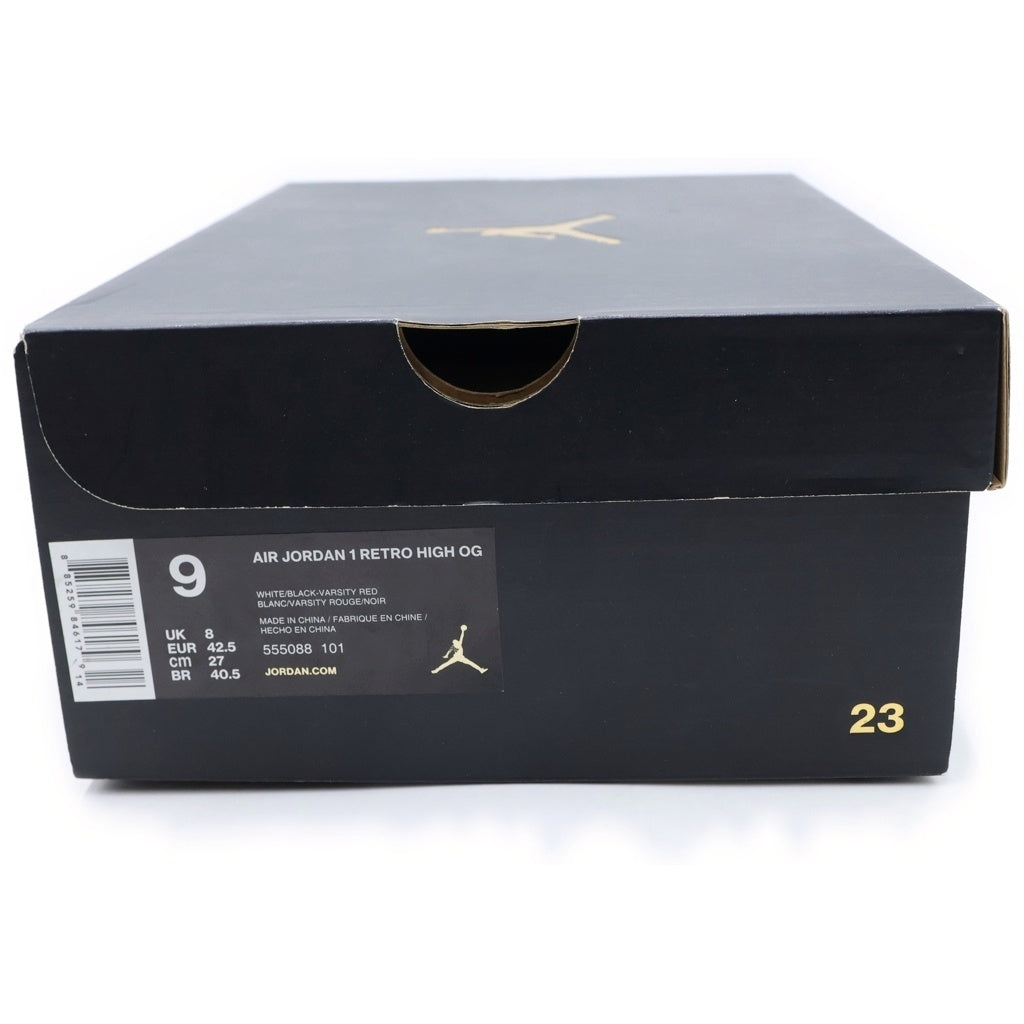 NIKE(ナイキ) 【観賞用 2015年製】 AIR JORDAN 1 RETRO HIGH CHICAGO 555088-101 エアジョーダン1 レトロ ハイ シカゴ ハイカットスニーカー レッド/ホワイト US9/27cm
