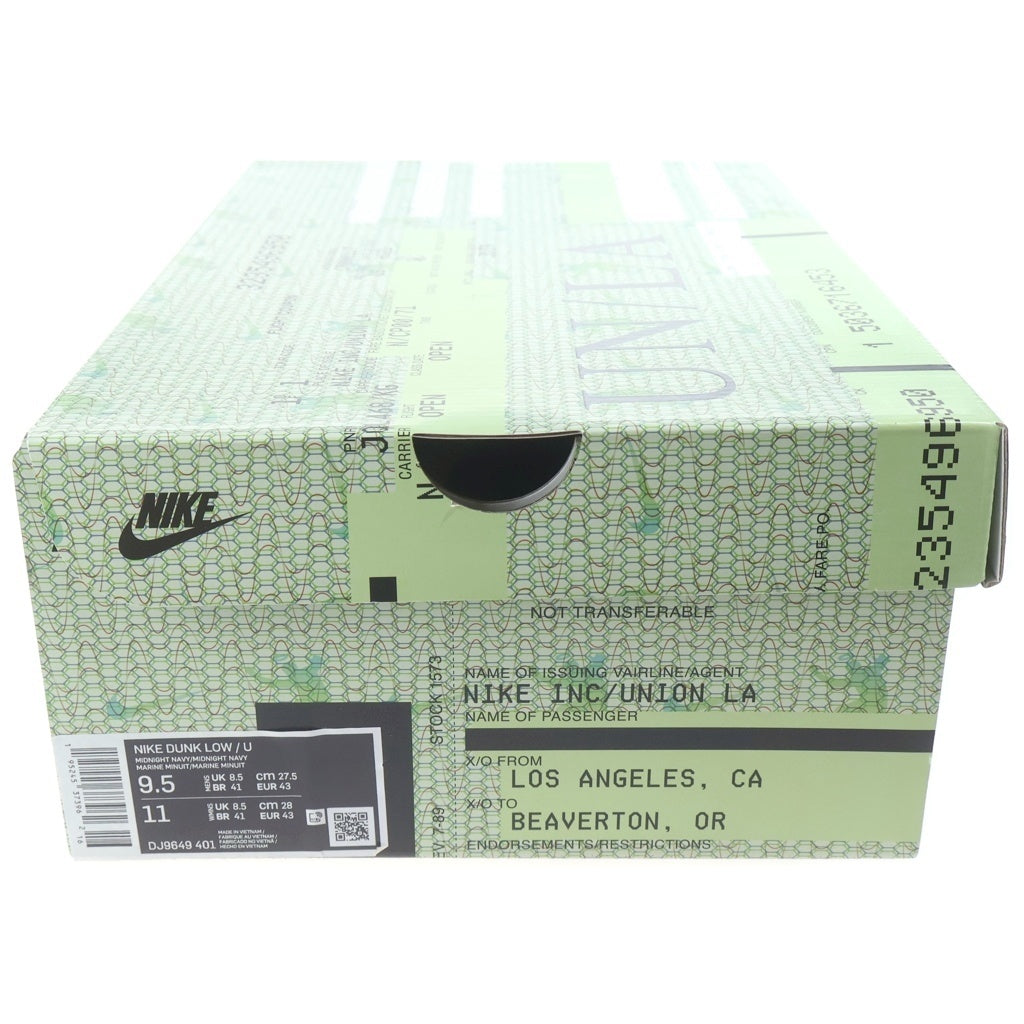 NIKE(ナイキ) ×UNION DUNK LOW PISTACHIO DJ9649-401 ユニオン ピスタチオ レースアップ ローカットスニーカー グリーン/グレー US9.5/27.5 DJ9649-401