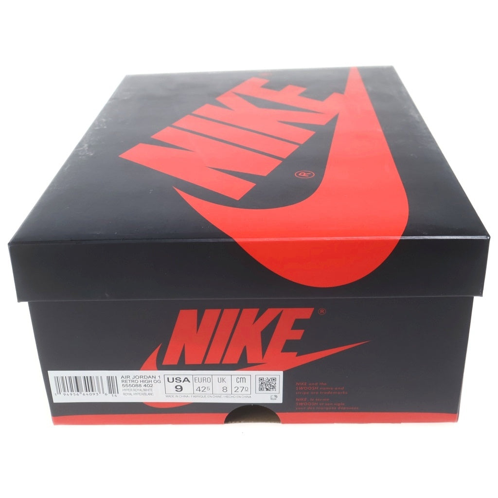 NIKE(ナイキ) AIR JORDAN1 RETRO HIGH OG HYPER ROYAL 555088-402 エアジョーダン1 ハイパーロイヤル ハイカットスニーカー ブルー/ホワイト US9/27cm 555088-402