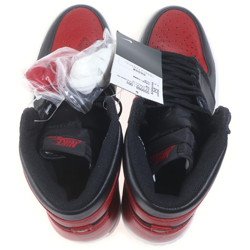 NIKE(ナイキ) AIR JORDAN1 RETRO HIGH OG BRED BANNED エアジョーダン1 レトロ ブレッド バンド ハイカットスニーカー ブラック/レッド US9.5/27.5cm 555088-001