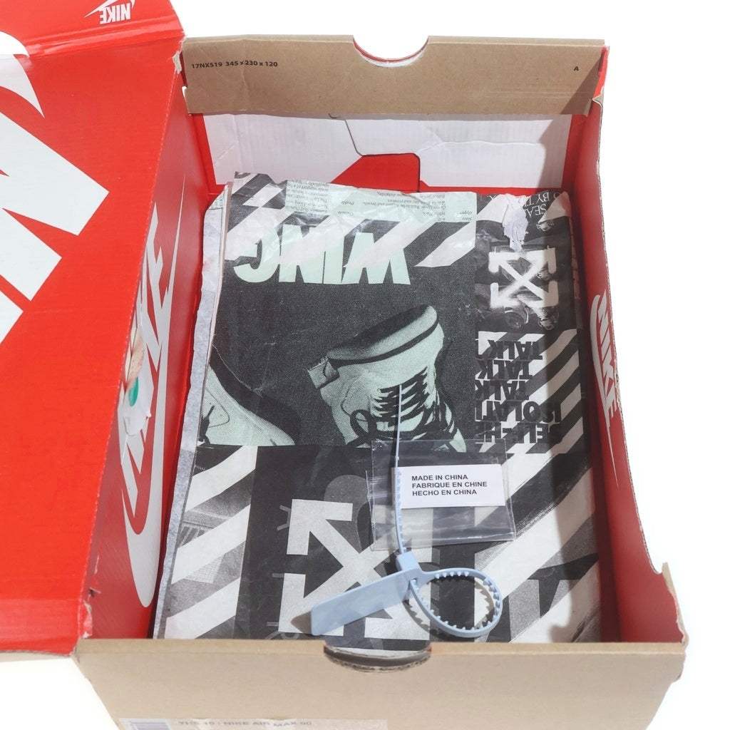 NIKE(ナイキ) ×OFF-WHITE AIR MAX 90 BLACK/BLACK-CONE-WHITE AA7293-001 オフホワイト エアマックス90 ローカットスニーカー ブラック US9.5/27.5cm AA7293-001