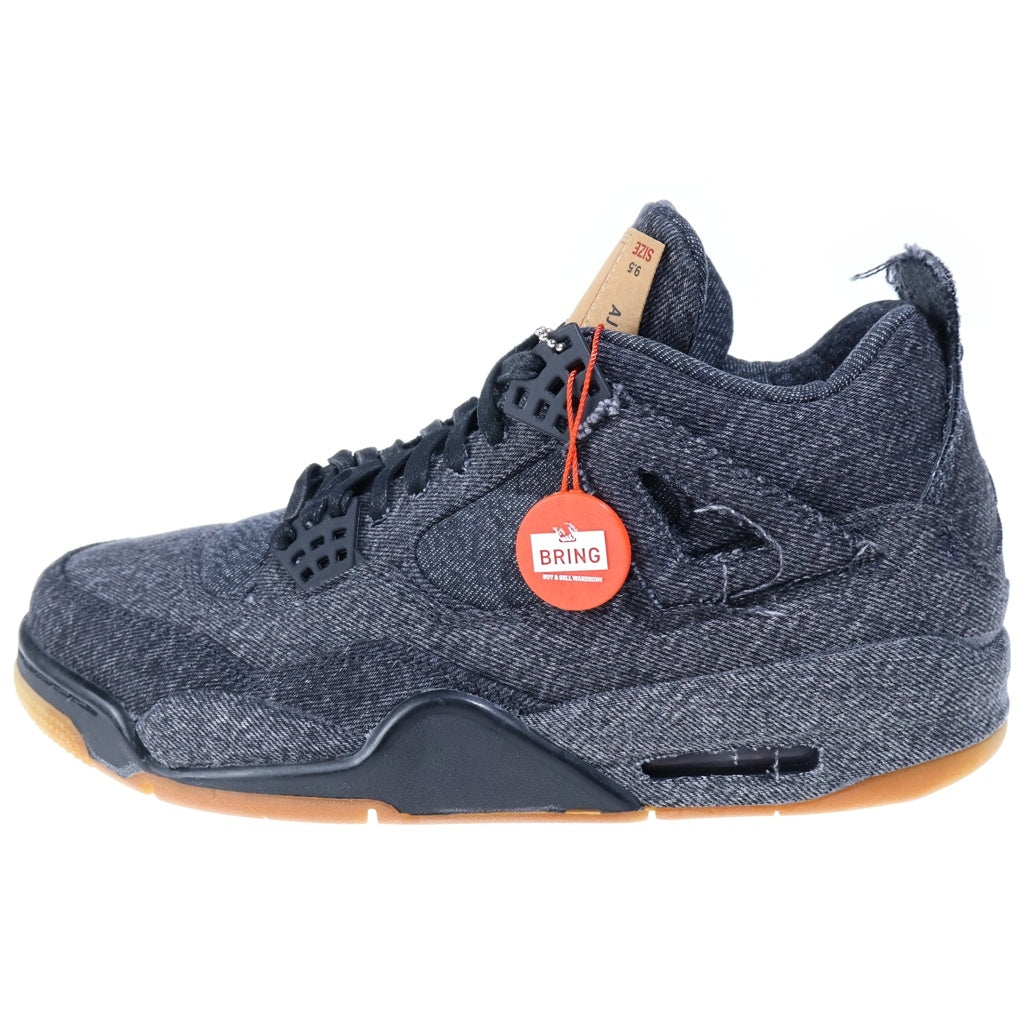 NIKE(ナイキ) ×LEVI'S AIR JORDAN 4 BLACK DENIM LEVIS TAB AO2571-001 リーバイス エアジョーダン4 ブラック デニム リーバイスタブ ハイカットスニーカー グレー US9.5/27.5cm