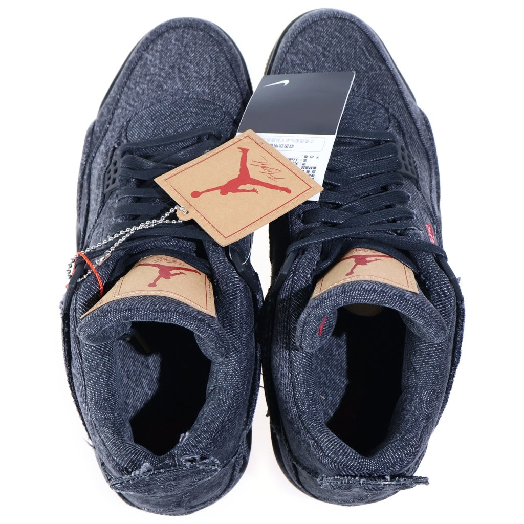 NIKE(ナイキ) ×LEVI'S AIR JORDAN 4 BLACK DENIM LEVIS TAB AO2571-001 リーバイス エアジョーダン4 ブラック デニム リーバイスタブ ハイカットスニーカー グレー US9.5/27.5cm