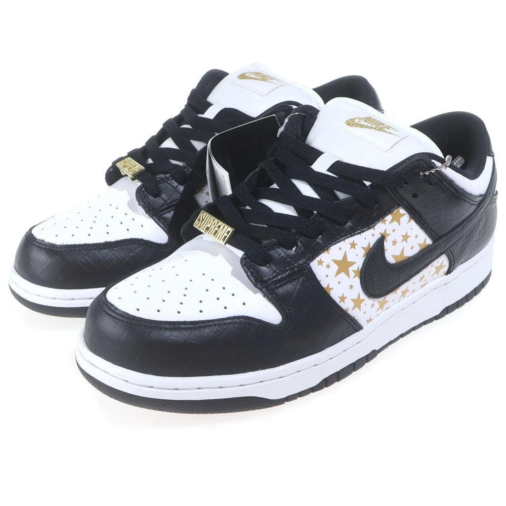 NIKE SB(ナイキエスビー) ×SUPREME DUNK LOW OG QS GOLD STARS WHITE/BLACK DH3228-102 シュプリーム ダンク ローカットスニーカー ブラック/ホワイト US9.5/27.5cm DH3228-102